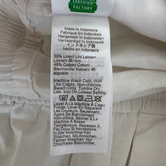 NWT J.Crew Women's White Linen Blend Drawstring Wide Leg Pants Size 14 - Picture 7 of 11